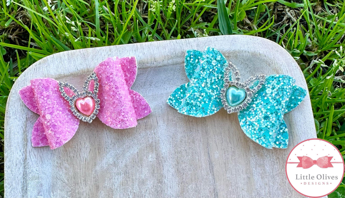 BUNNY RHINESTONE MINI BOWS