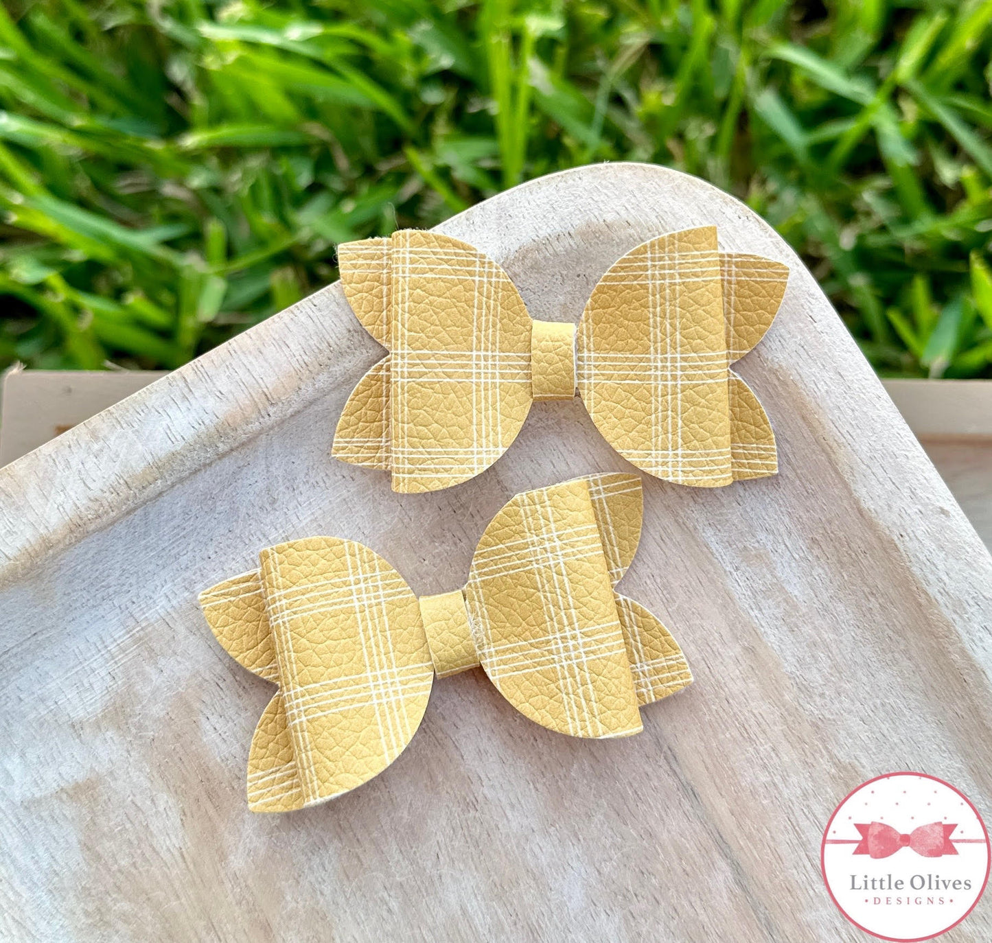 MUSTARD PLAID PIGGY SET