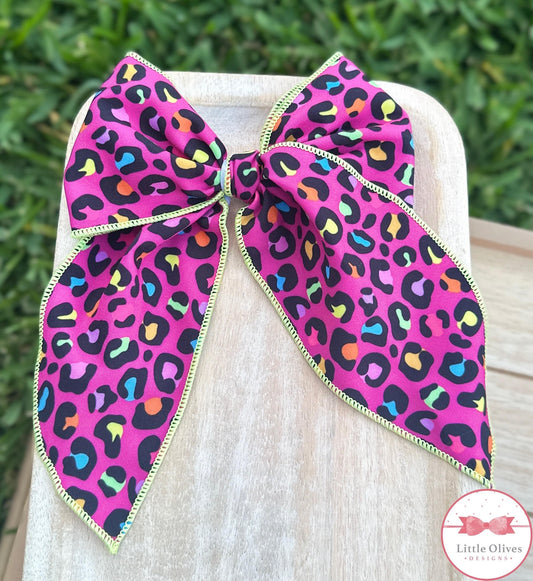 NEON LEOPARD LARGE SOPHIE BOW