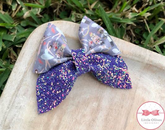 Purple nutcracker sailor bow