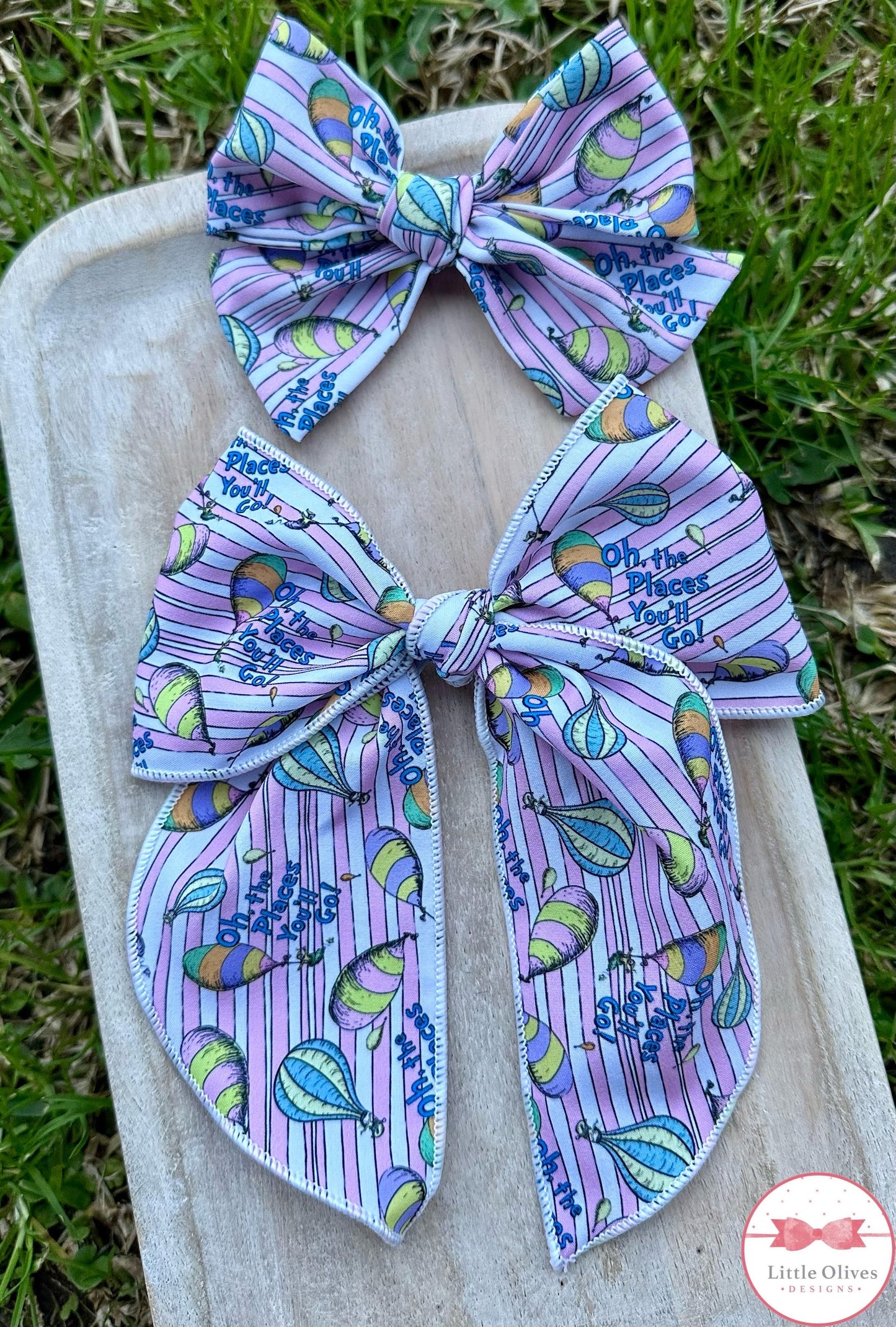 OH THE PLACES HAND TIED BOW