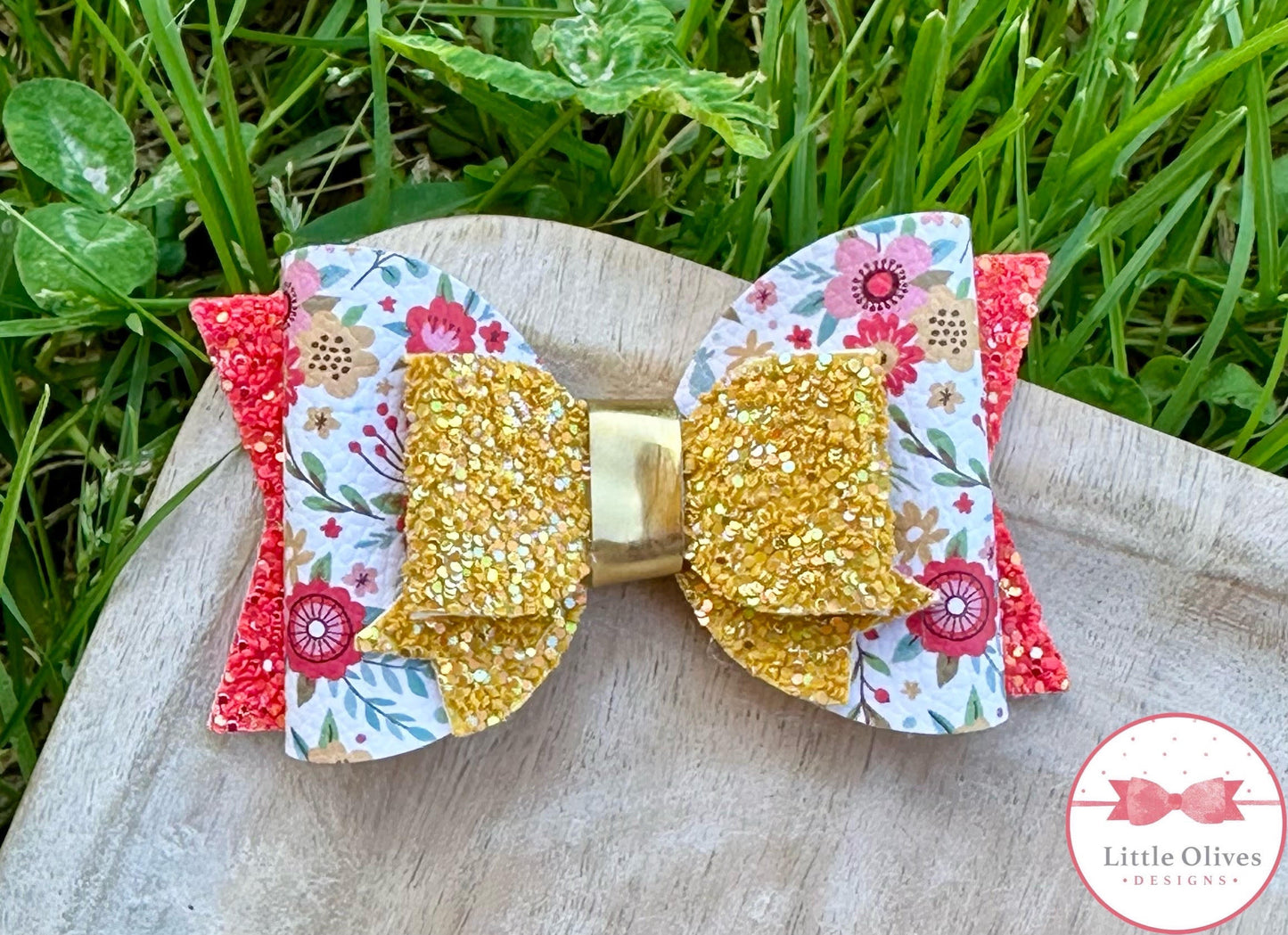 BRICK FLORAL MAGNOLIA BOW