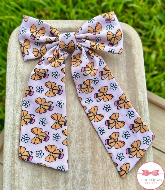 YELLOW PENCILS LONG SOPHIE BOW
