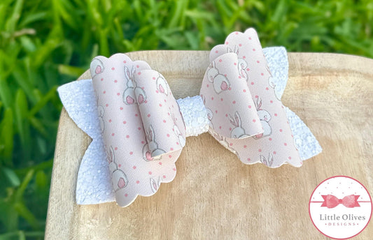 PINK BUNNY TAIL BOW
