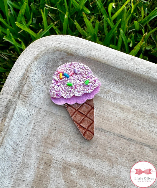 PURPLE ICE CREAM CONE CLIP