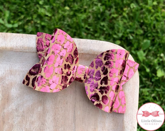 PINK METALLIC CORK BOW