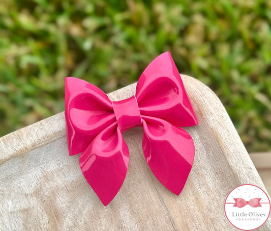 HOT PINK PATENT SAILOR BOW