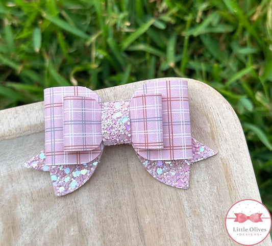 PINK PLAID BOW