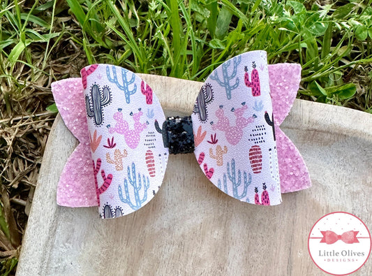 PINK PRICKLY CACTUS BOW