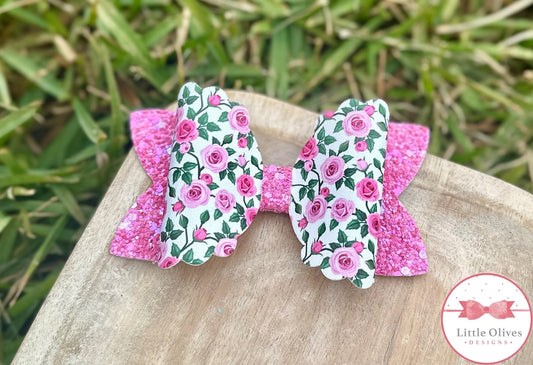 PINK ROSES BOW