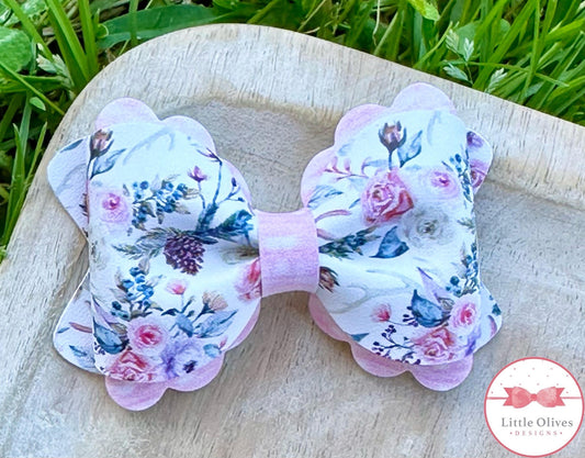 PINK WINTER FLORAL MARIA BOW