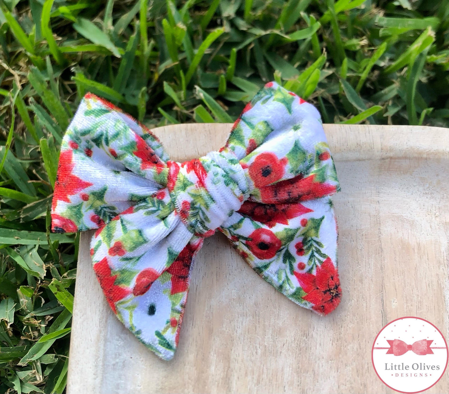 Poinsettia velvet bow