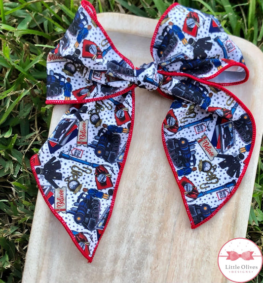 Polar express L hand tied bow