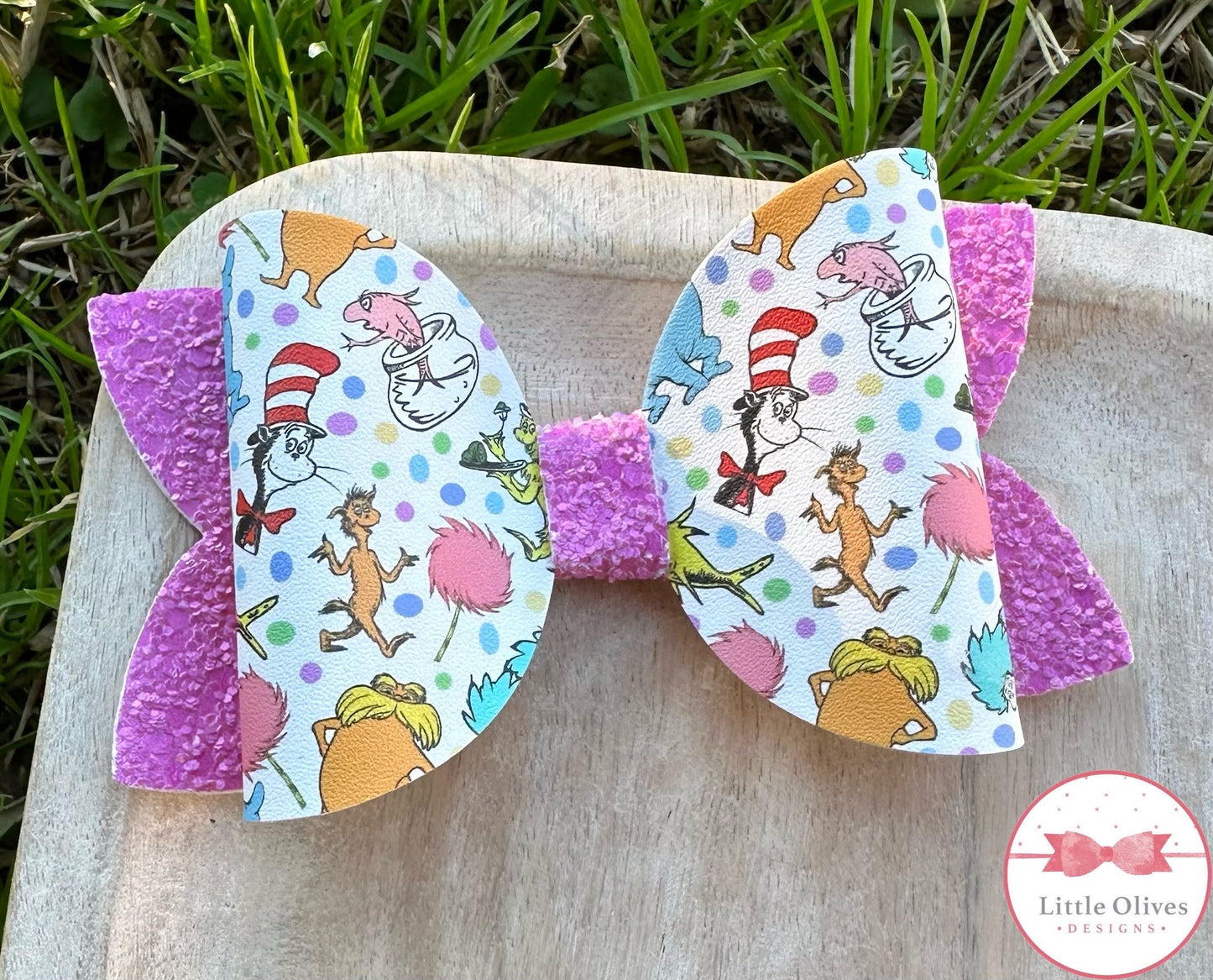 POLKA DOT SEUSS BOW