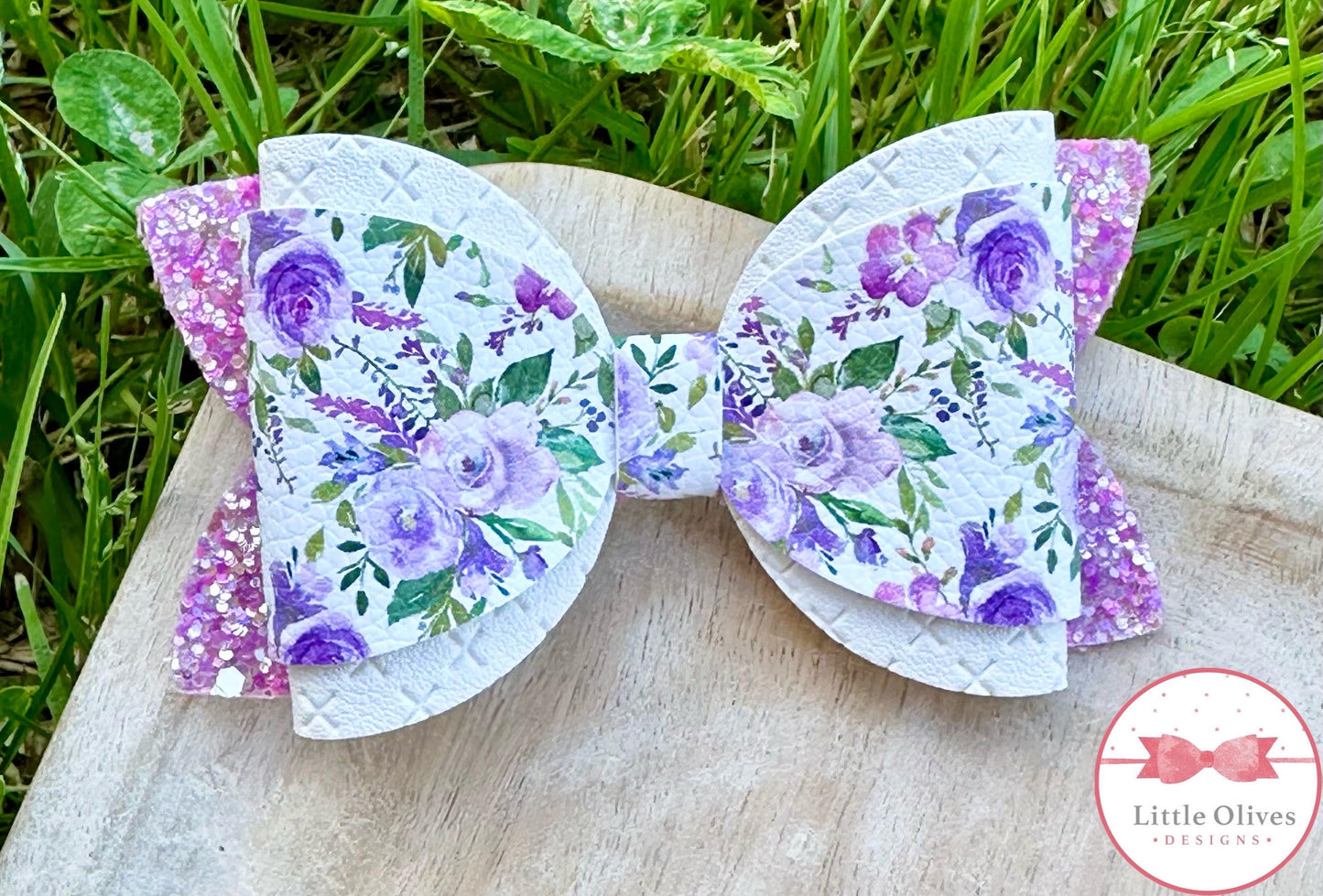 PURPLE FLOWER BOW