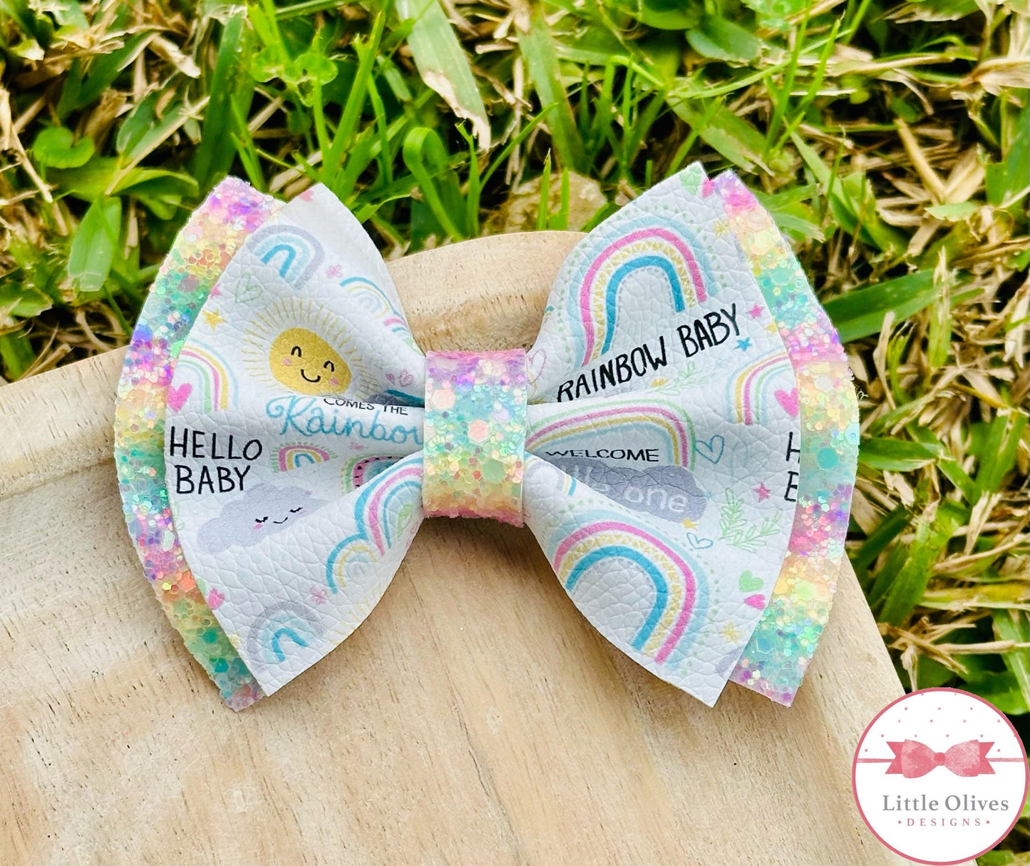 RAINBOW BABY PINCH BOW