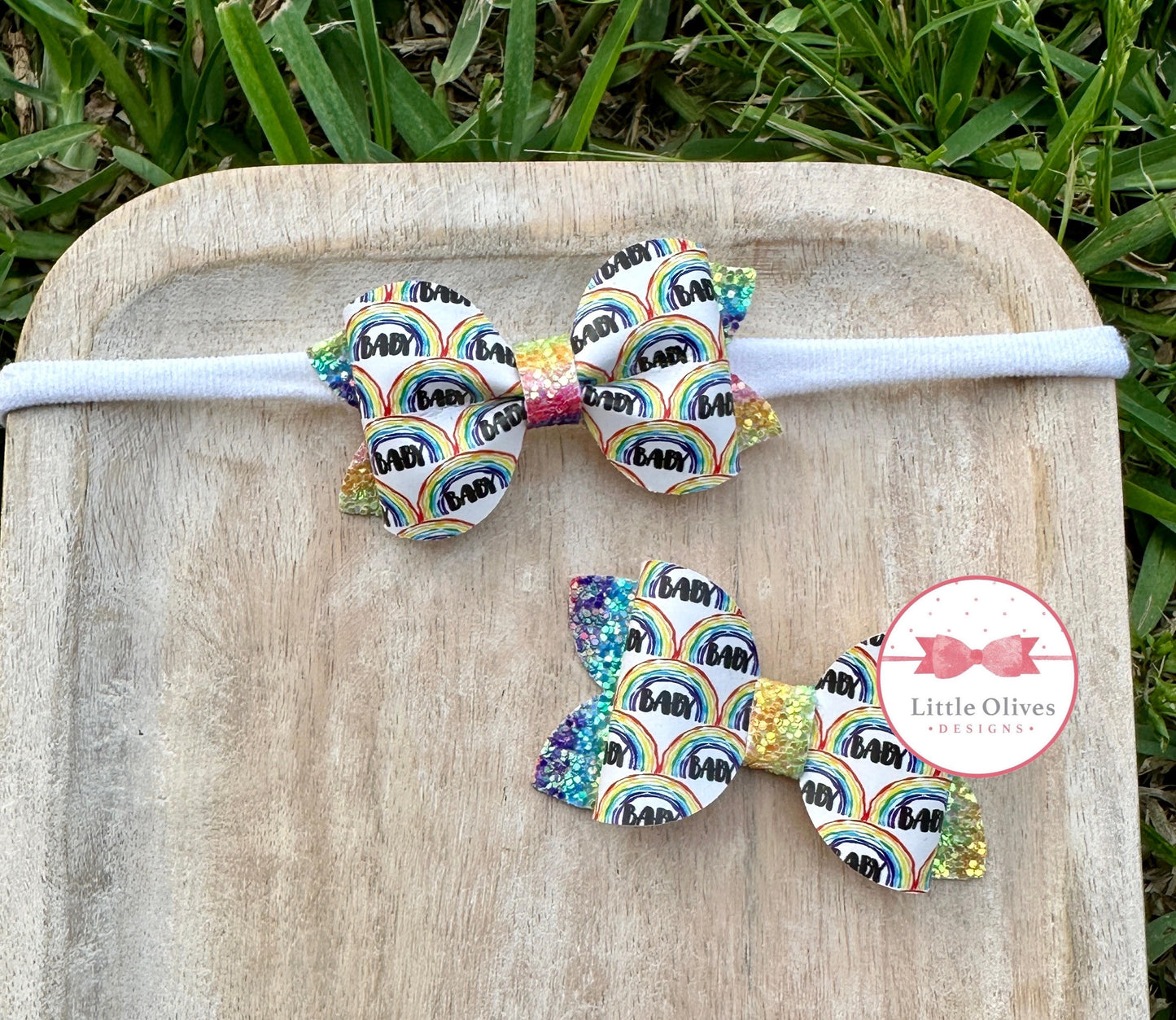 MINI RAINBOW BABY PINCH BOW