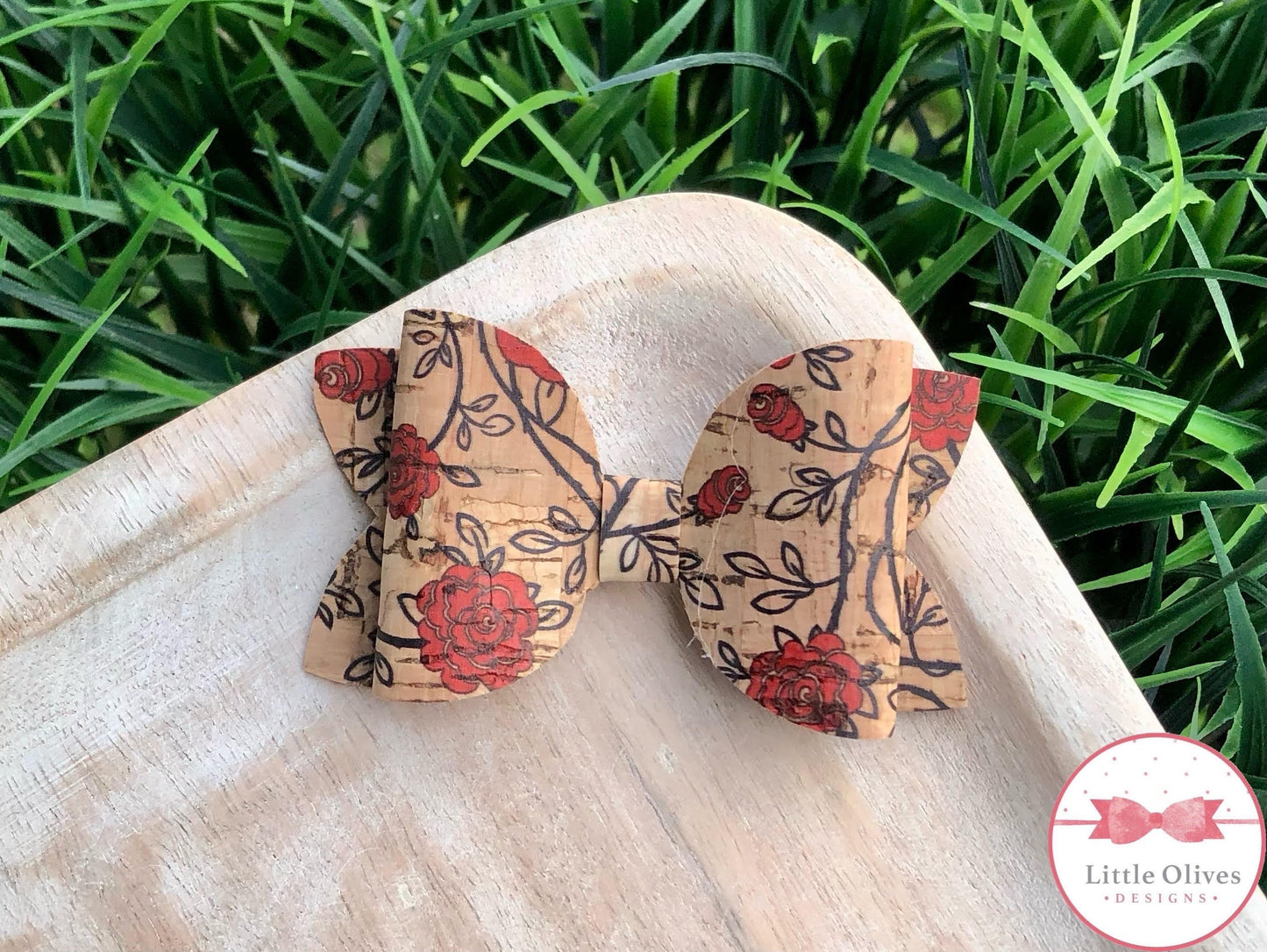 RED ROSE CORK BOW