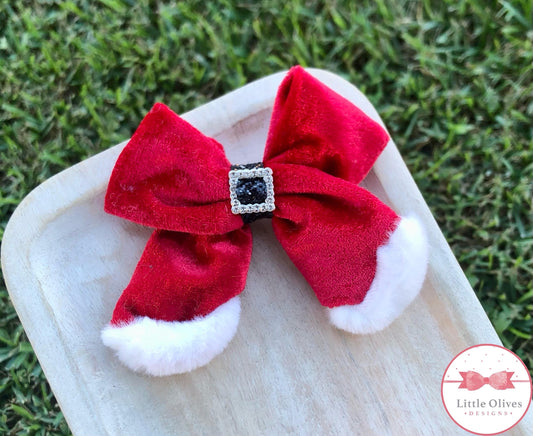 Santa velvet buckle bow