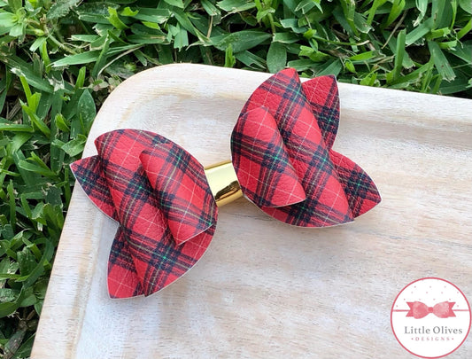 Red tartan bow