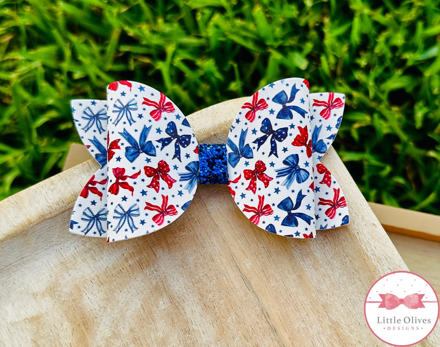 RED WHITE & BOWS BOW