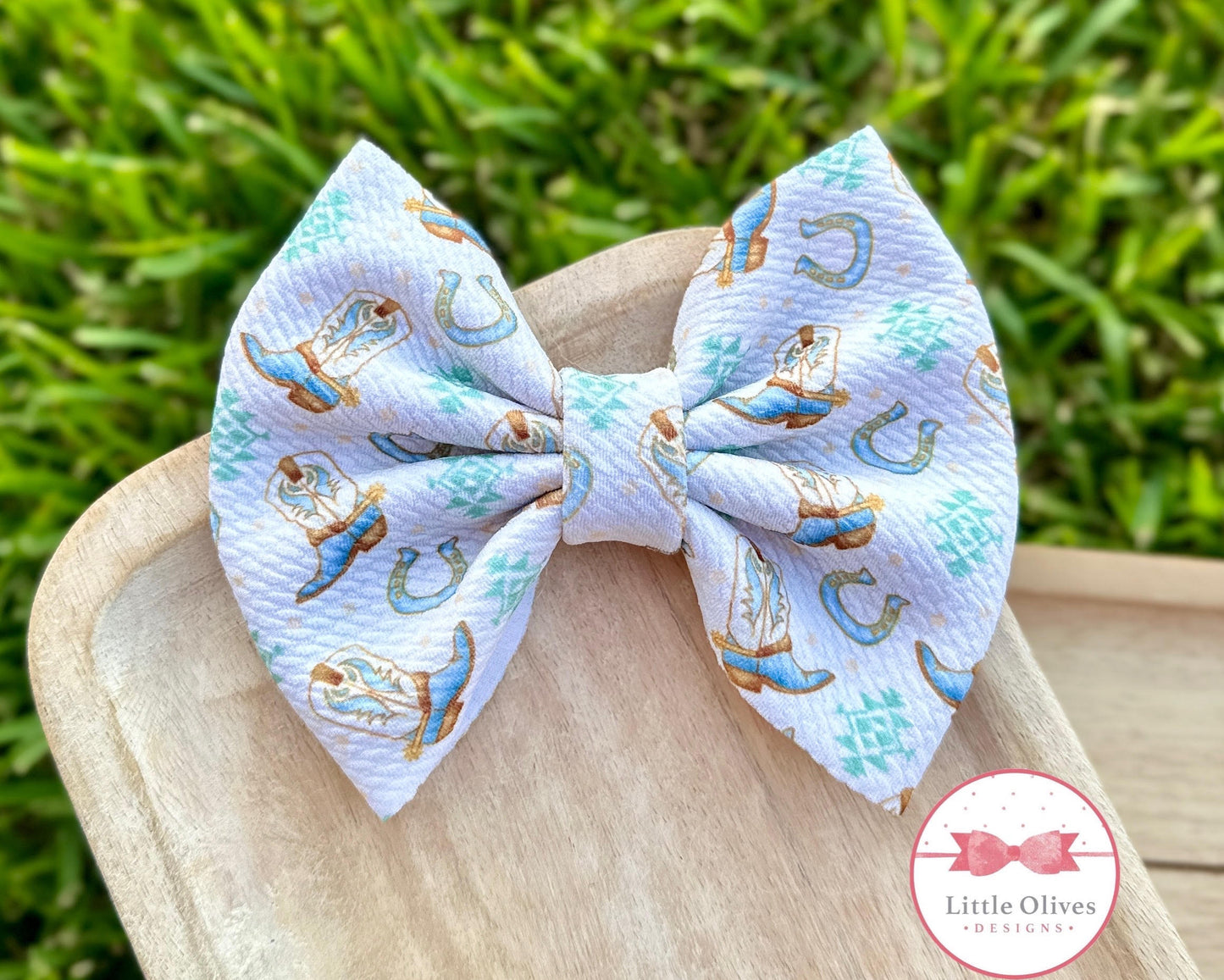 ROOTIN TOOTIN FABRIC BOW