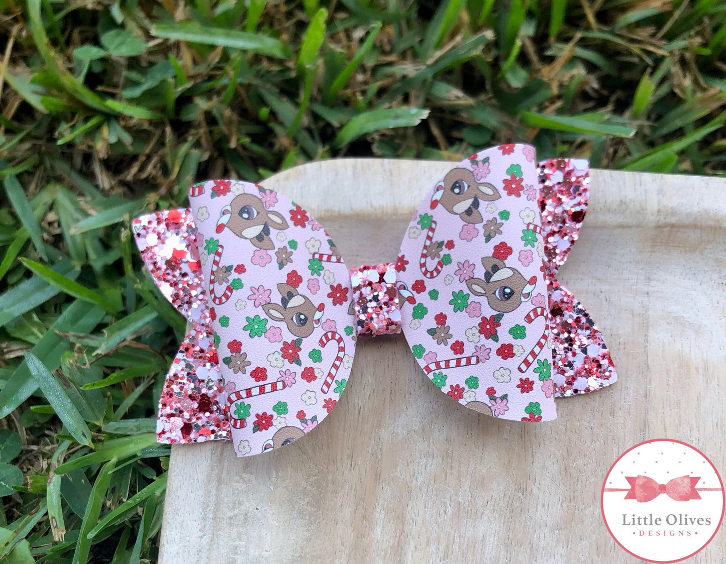 Pink Rudolph bow