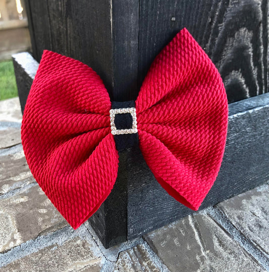 Red Santa bow - fabric