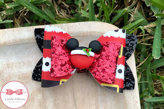 Santa mouse bow