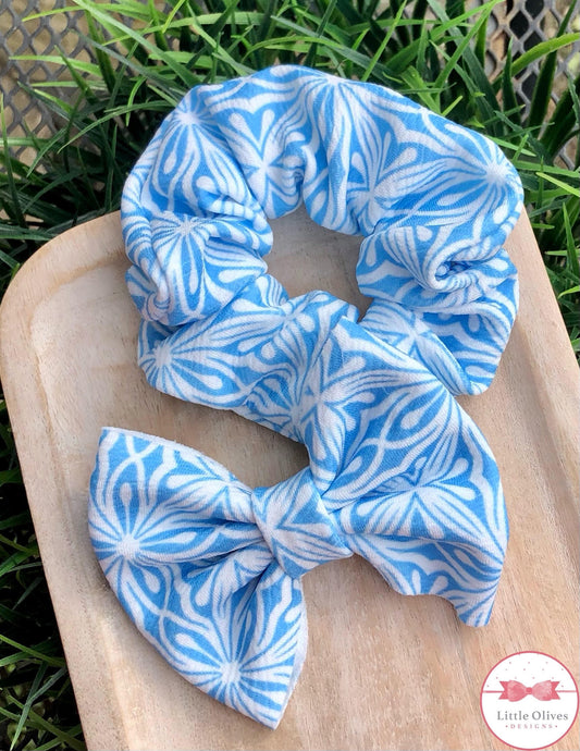 SANTORINI TILE BOW OR SCRUNCHIE