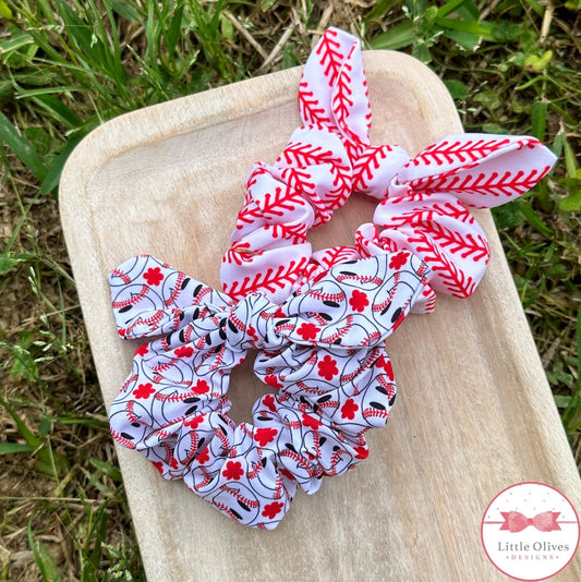 BASEBALL TIE SCRUNCHIES