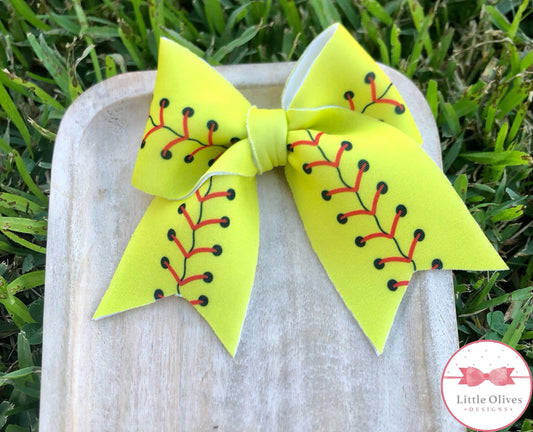 Softball cheer bow