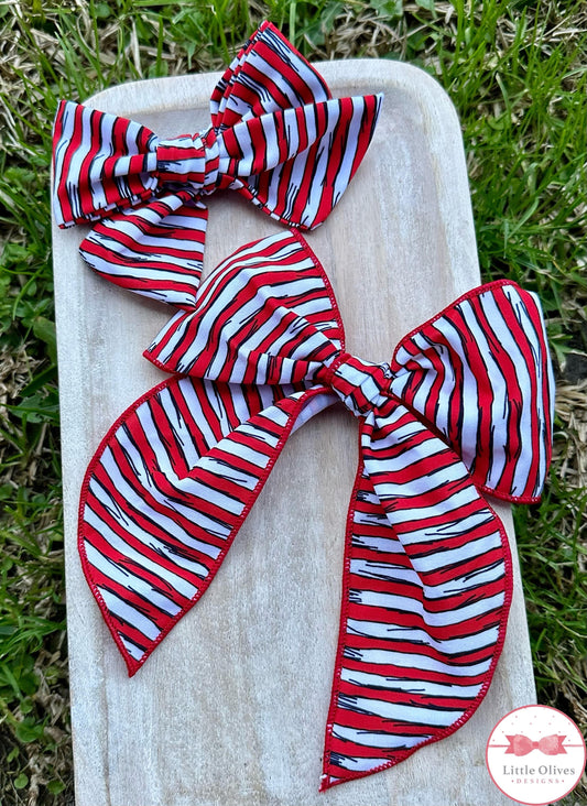 SEUSS STRIPES HAND TIED BOW