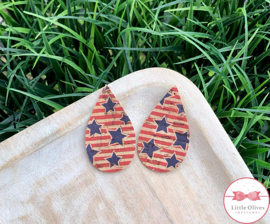 STARS & STRIPES CORK EARRINGS