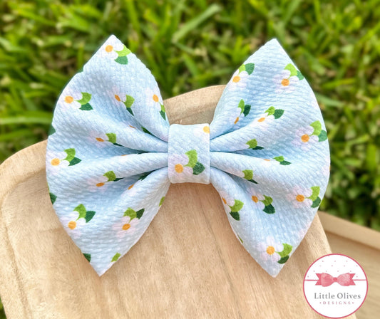 BEACH STRAWBERRY BLOOMS FABRIC BOW