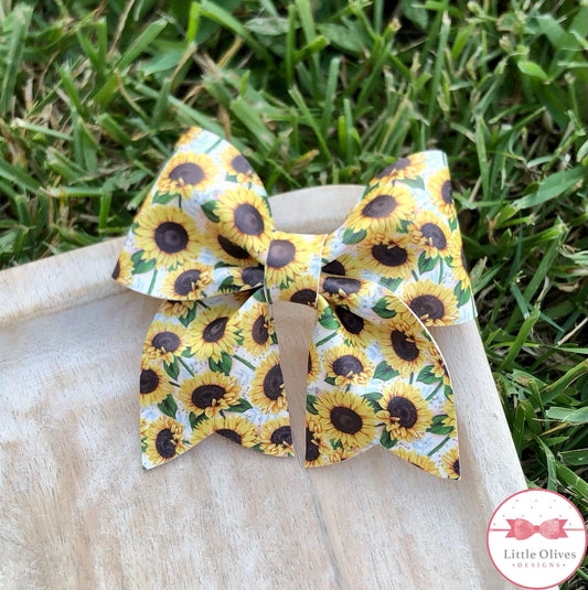 SUNFLOWER CHEER BOW