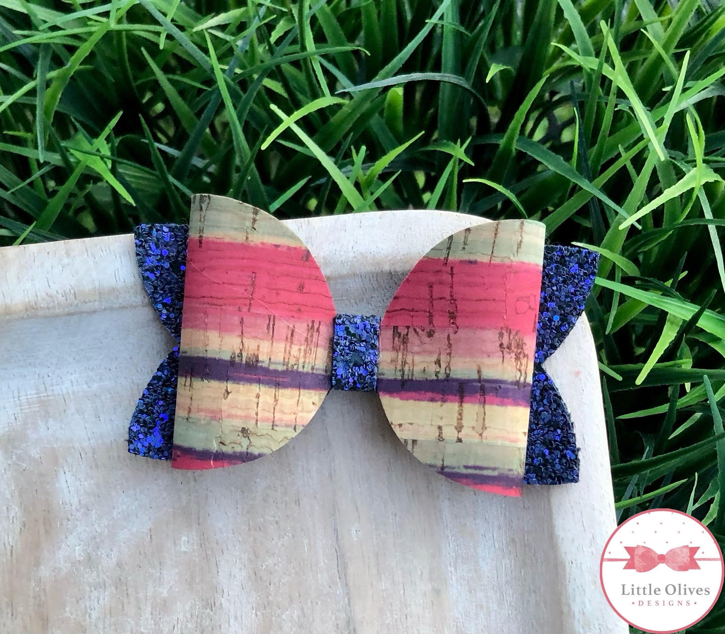 SUNSET STRIPE CORK BOW