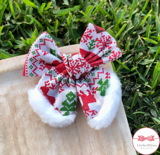 Holiday sweater bow