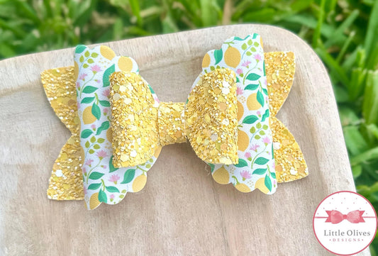 SWEET LEMON FLORAL BOW