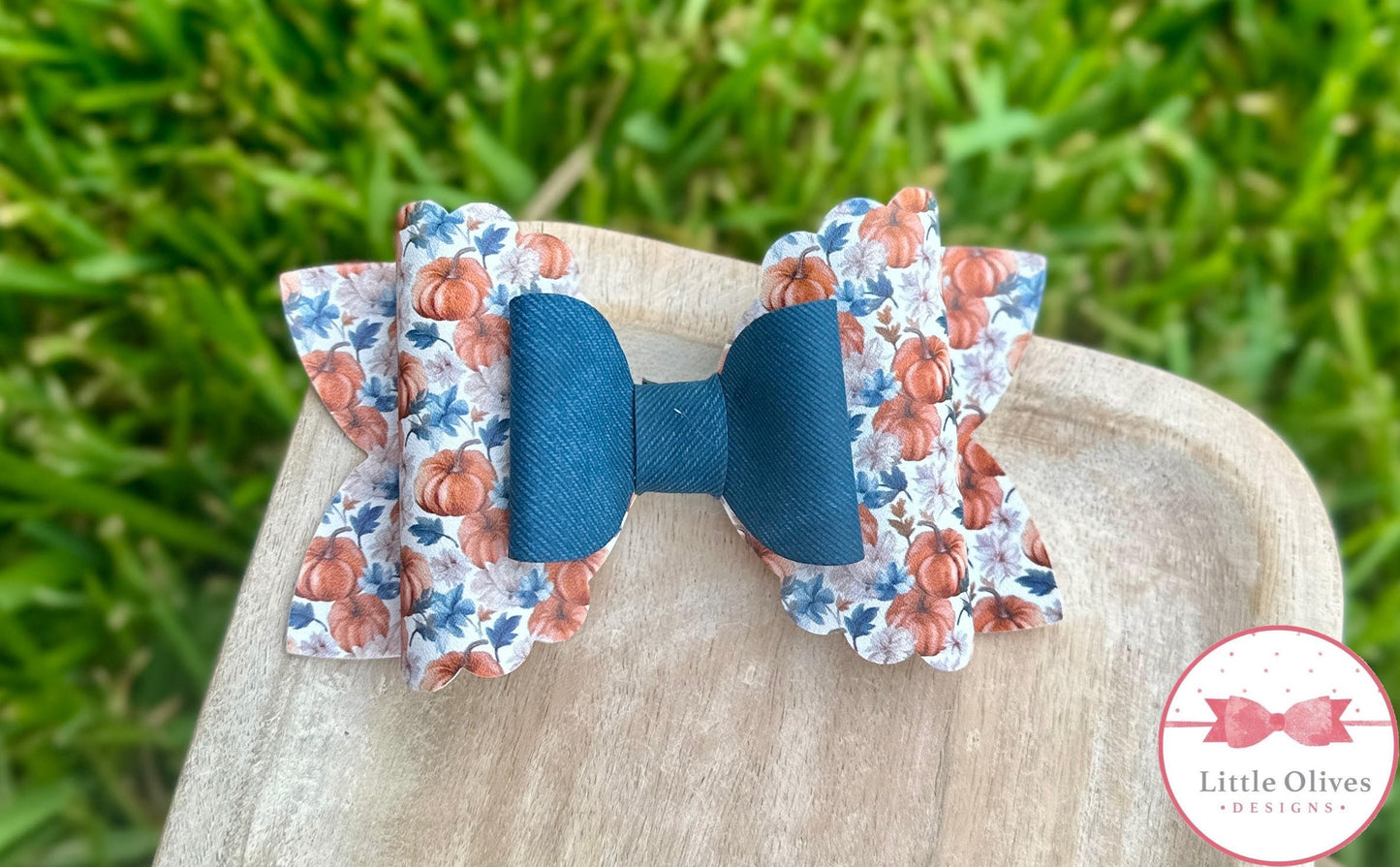 WATERCOLOR PUMPKIN BOW