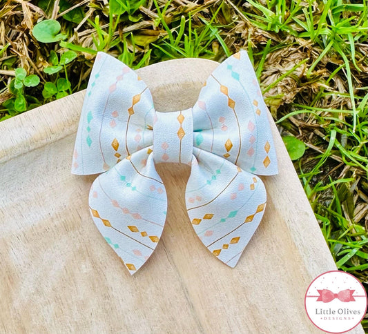 MULTI DIAMOND STRIPES SAILOR BOW