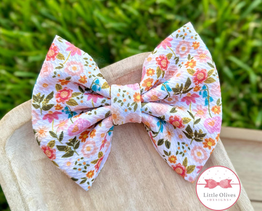 WILD FLOWERS FABRIC BOW