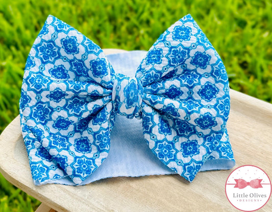 NEW BLUE TILE HEADWRAP