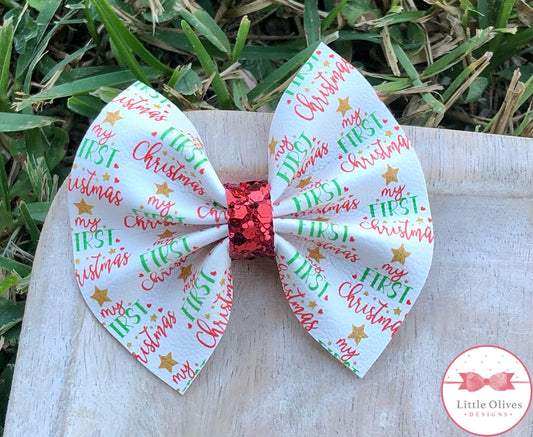 MY FIRST CHRISTMAS PINCH BOW