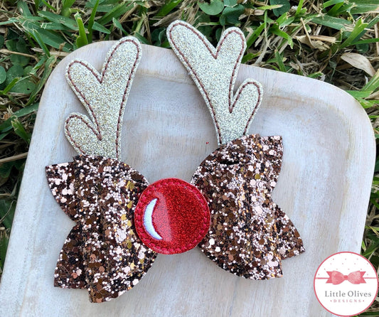 RED NOSE REINDEER BOW 1