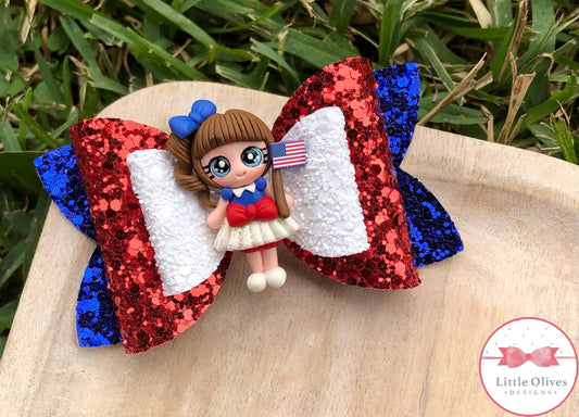 USA FLAG CLAY BOW