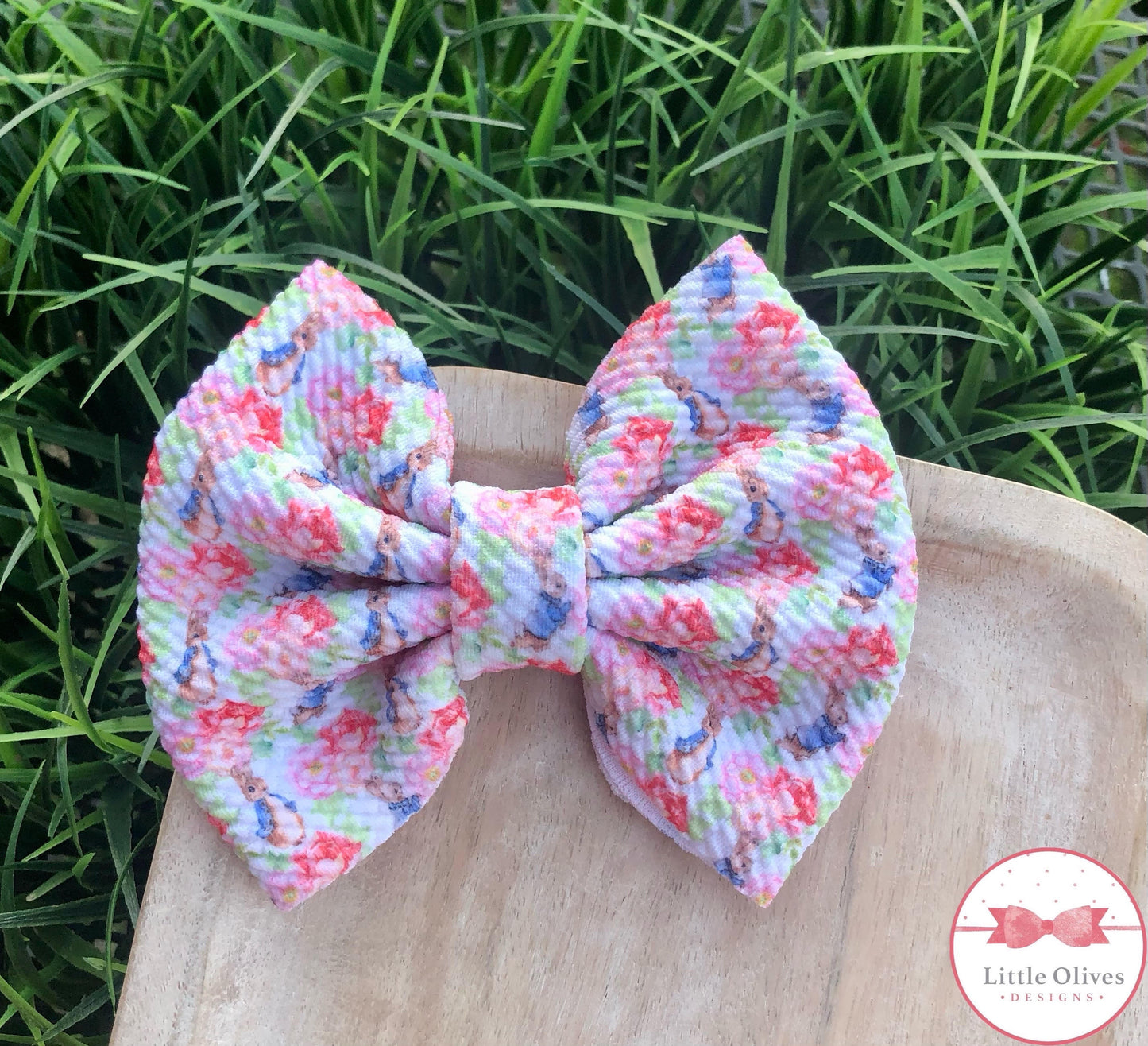 FLORAL BUNNY SCRUNCHIE OR BOW