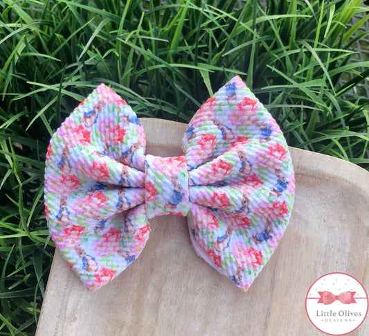 FLORAL BUNNY SCRUNCHIE OR BOW