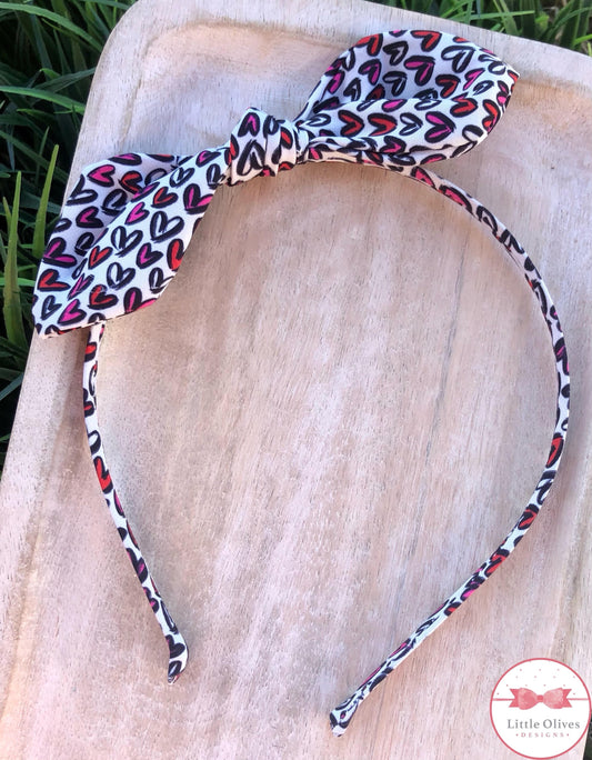 BLACK HEARTS METAL HEADBAND