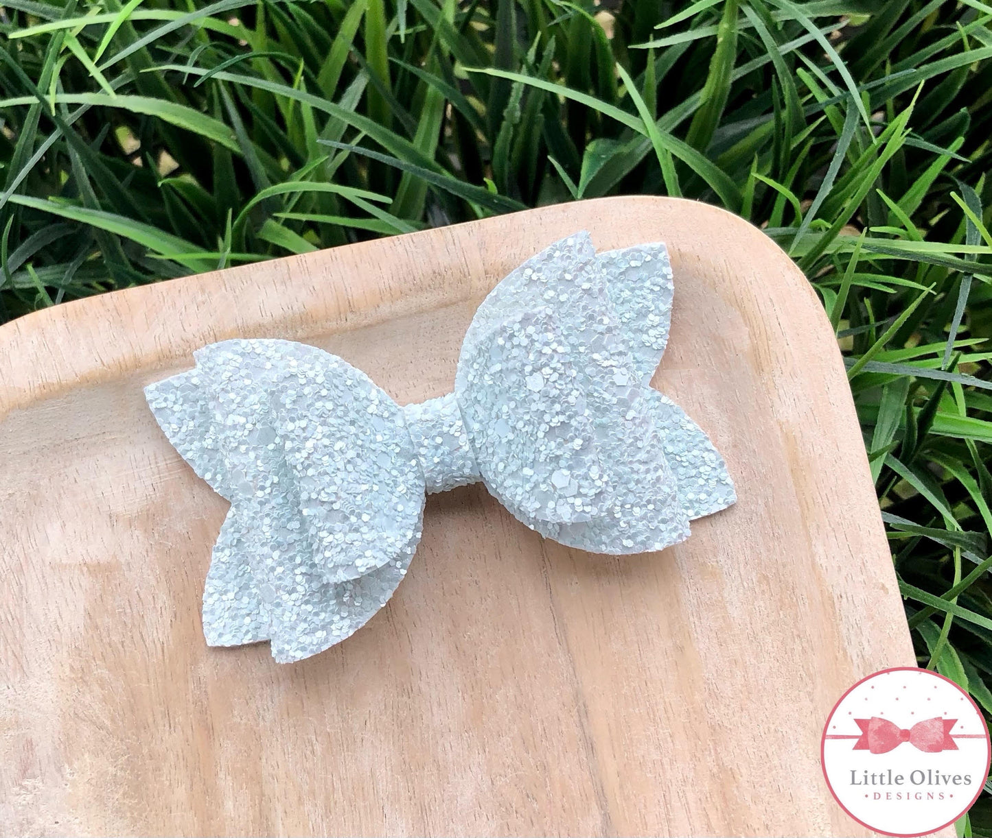 PEARLY SUGAR GLITTER BOW - MINT